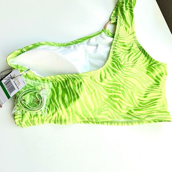 NWT MICHAEL Michael Kors women's animal-print halter swimsuit top, in a vibrant - Picture 5 of 5